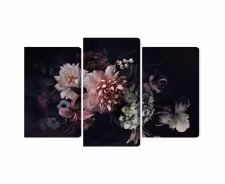 Canvastavla - Multipart Flowers in Vintage Style