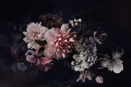 Canvastavla - Multipart Flowers in Vintage Style