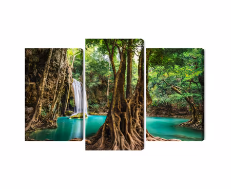 Canvastavla - Multipart Erawan Waterfalls
