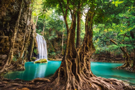 Canvastavla - Multipart Erawan Waterfalls