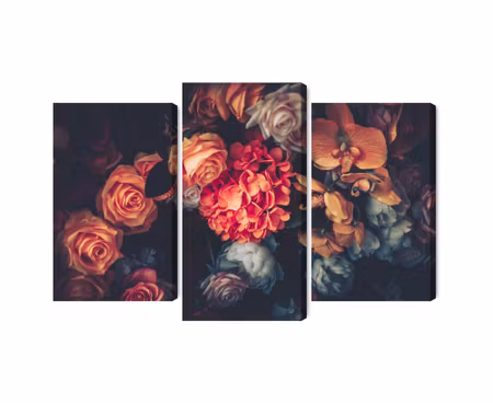 Canvastavla - Multipart Colorful Flowers for