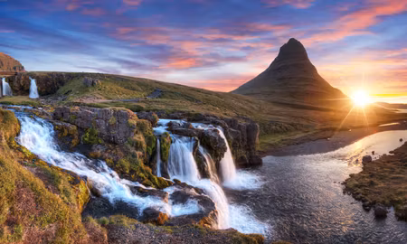 Canvastavla - Multipart Kirkjufell Mountain with