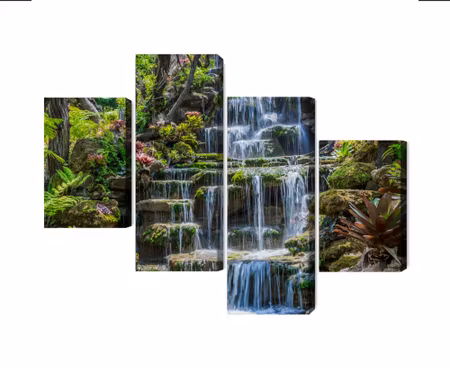 Canvastavla - Multipart Thai Waterfall