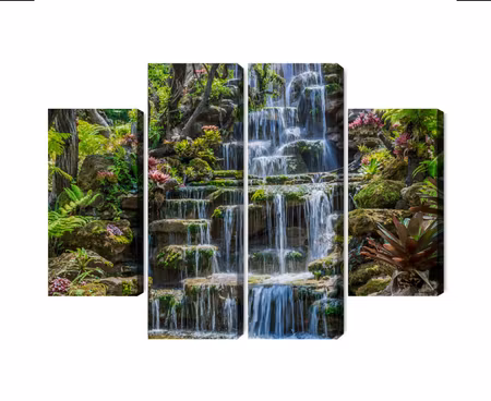 Canvastavla - Multipart Thai Waterfall