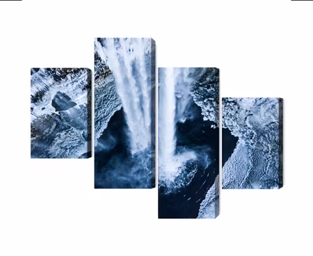 Canvastavla - Multipart Winter Waterfall