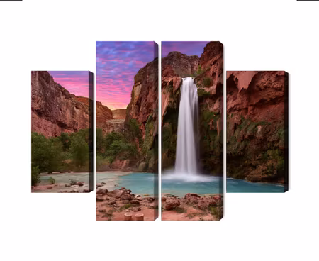 Canvastavla - Multipart Havasupai Waterfalls