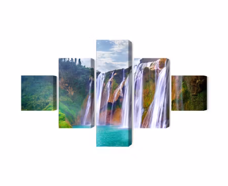 Canvastavla - Multipart the Waterfall in Luoping