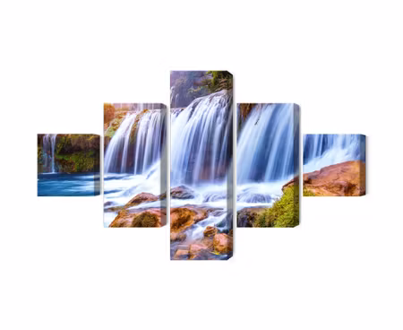 Canvastavla - Multipart Jiulong Waterfall in