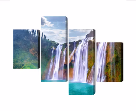 Canvastavla - Multipart the Waterfall in Luoping