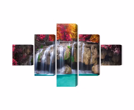 Canvastavla - Multipart a Waterfall in the Deep