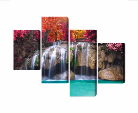 Canvastavla - Multipart a Waterfall in the Deep