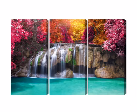 Canvastavla - Multipart a Waterfall in the Deep