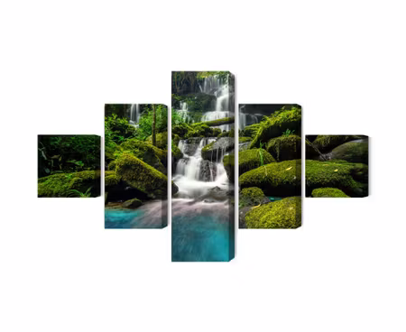 Canvastavla - Multipart a Beautiful Waterfall in