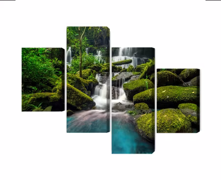 Canvastavla - Multipart a Beautiful Waterfall in