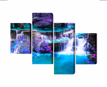Canvastavla - Multipart Huay Mae Khamin Waterfall