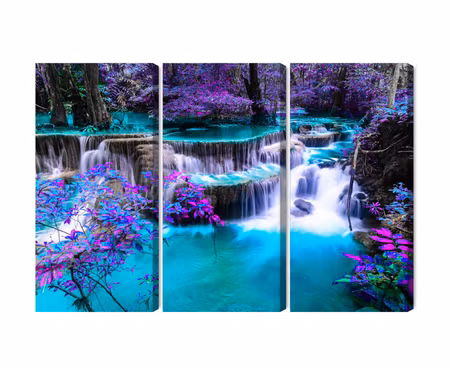 Canvastavla - Multipart Huay Mae Khamin Waterfall