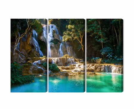 Canvastavla - Multipart Kuang Si Waterfall