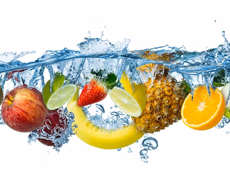 Canvastavla - Multipart Fresh Fruit in the Water