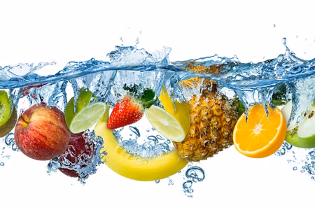 Canvastavla - Multipart Fresh Fruit in the Water