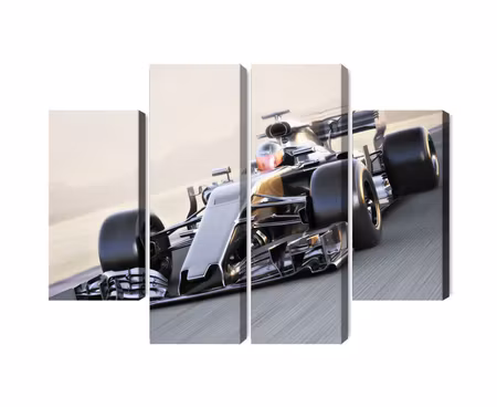 Canvastavla - Multipart Formula Car on the