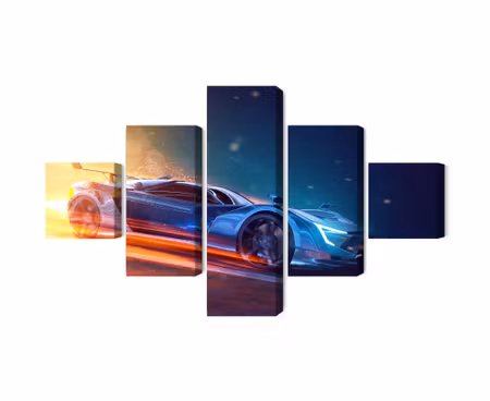 Canvastavla - Multipart D Futuristic Sports Car