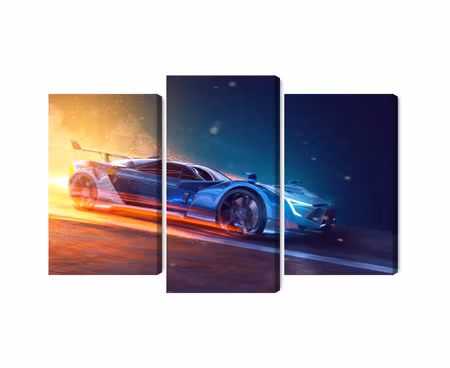 Canvastavla - Multipart D Futuristic Sports Car