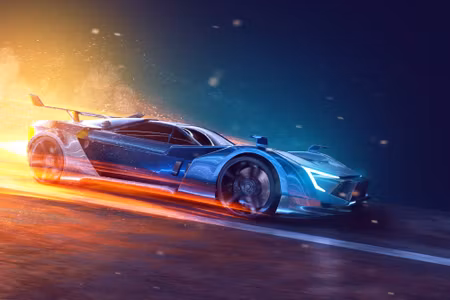 Canvastavla - Multipart D Futuristic Sports Car