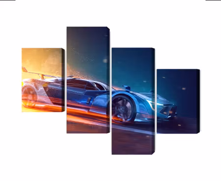 Canvastavla - Multipart D Futuristic Sports Car