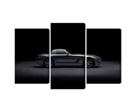 Canvastavla - Multipart Sports Car on a Dark