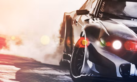 Canvastavla - Multipart Black Drifting D Car