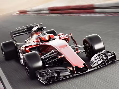 Canvastavla - Multipart Formula Car on the Track