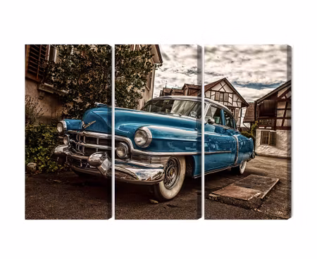Canvastavla - Multipart a Blue Cadillac Eldorado
