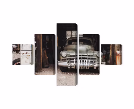 Canvastavla - Multipart Old Car in Vintage Style
