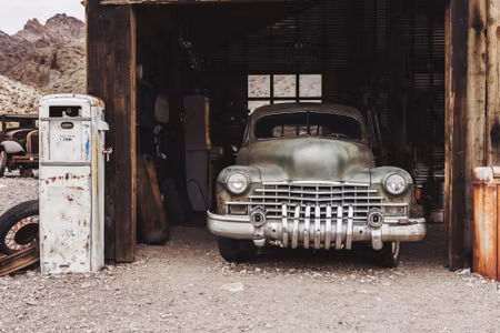 Canvastavla - Multipart Old Car in Vintage Style