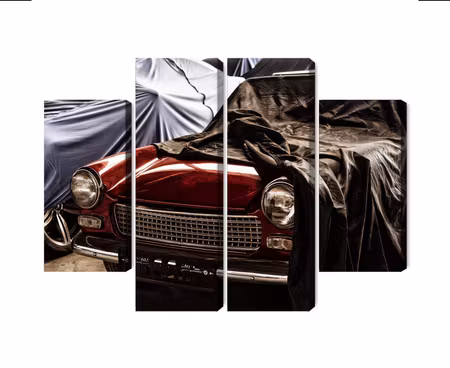 Canvastavla - Multipart Italian Retro Car Covered