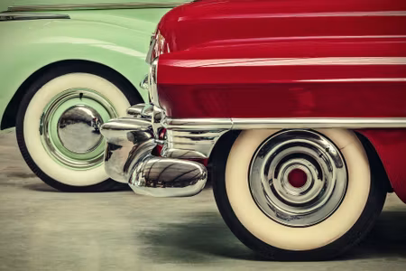 Canvastavla - Multipart Stylish Vintage Car Wheels