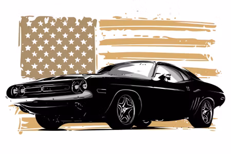 Canvastavla - Multipart American Muscle Car with