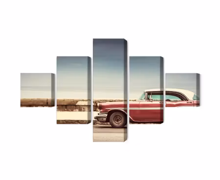 Canvastavla - Multipart Old American Retro Car