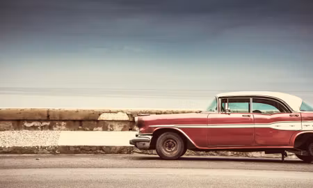 Canvastavla - Multipart Old American Retro Car