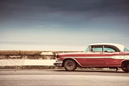 Canvastavla - Multipart Old American Retro Car