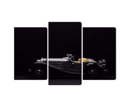 Canvastavla - Multipart Historic Car on Dark Tees