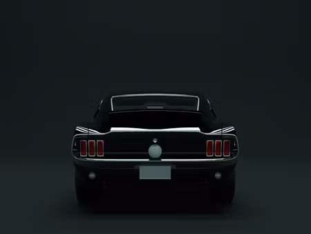 Canvastavla - Multipart Vintage Black Muscle Car