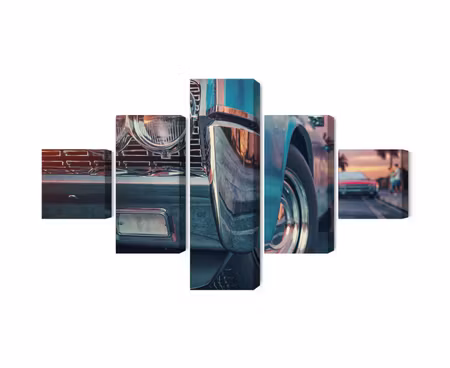 Canvastavla - Multipart Retro Style Cars