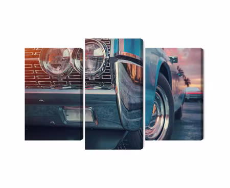 Canvastavla - Multipart Retro Style Cars