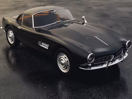 Canvastavla - Multipart Vintage Black Sports Car