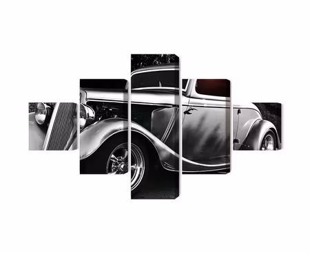 Canvastavla - Multipart Vintage Style Hot Rod Car