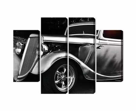Canvastavla - Multipart Vintage Style Hot Rod Car