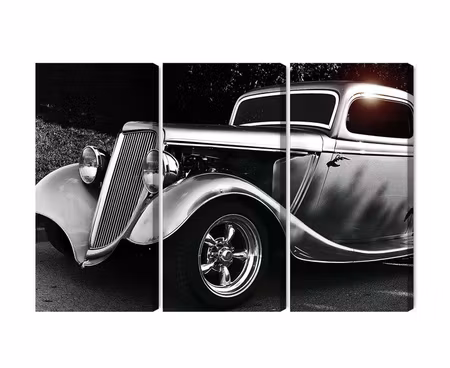 Canvastavla - Multipart Vintage Style Hot Rod Car