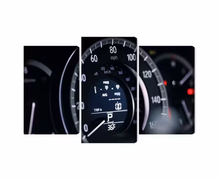 Canvastavla - Multipart Modern Car Speedometer