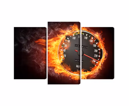 Canvastavla - Multipart Speedometer in Flames